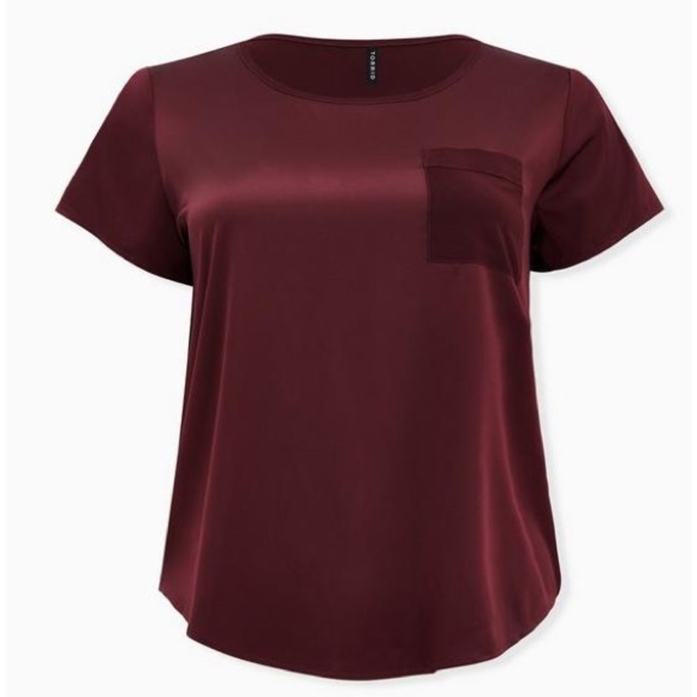 SOLD Torrid (Size 4) Dream Satin Pocket Short Sleeve Sleep Tee - Picture 5 of 10